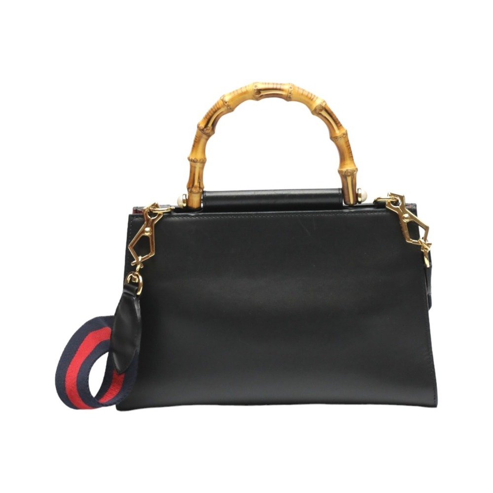 GUCCI Black Leather Bamboo Bag - Picture 3 of 16